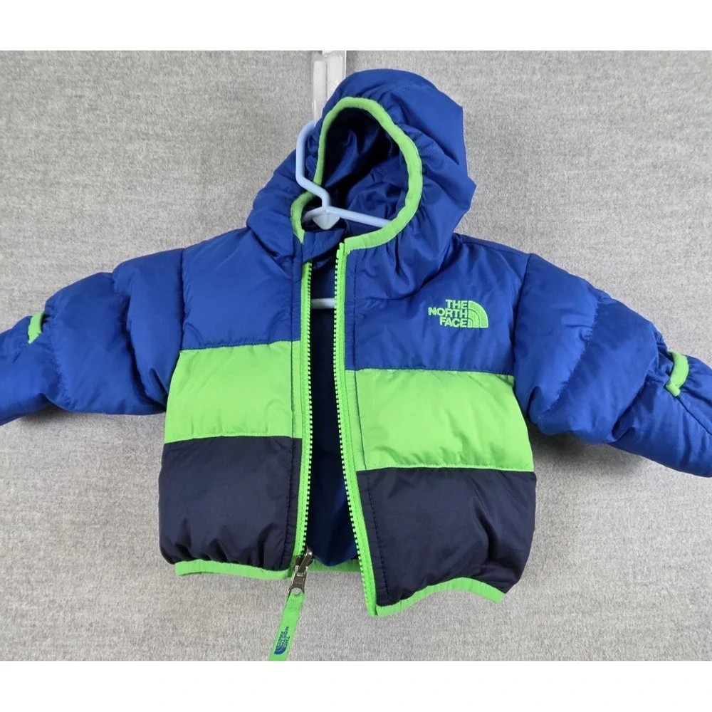 The North Face Moondoggy 550 Down Reversible Puffer Jacket Coat Boys 6-12 Mos